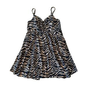 Torrid Zebra Print Beige and Black Patterned Dress